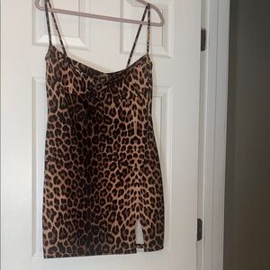 Chic Leopard Print Mini Dress size 12 women’s PLT Brand